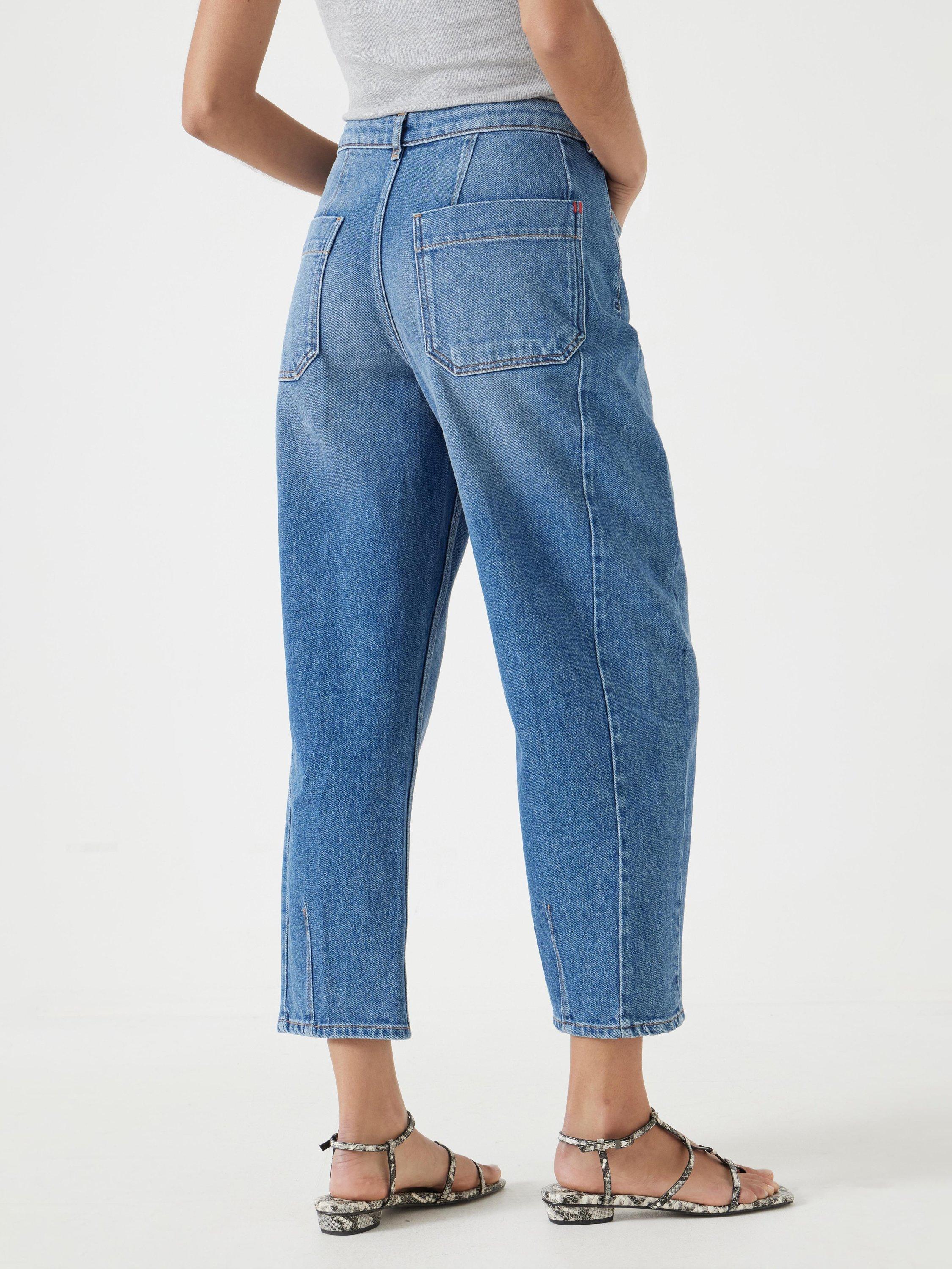 Product image 3 of 5, which shows HUSH Cordelia Barrel Leg Jeans, Mid Blue, 4R