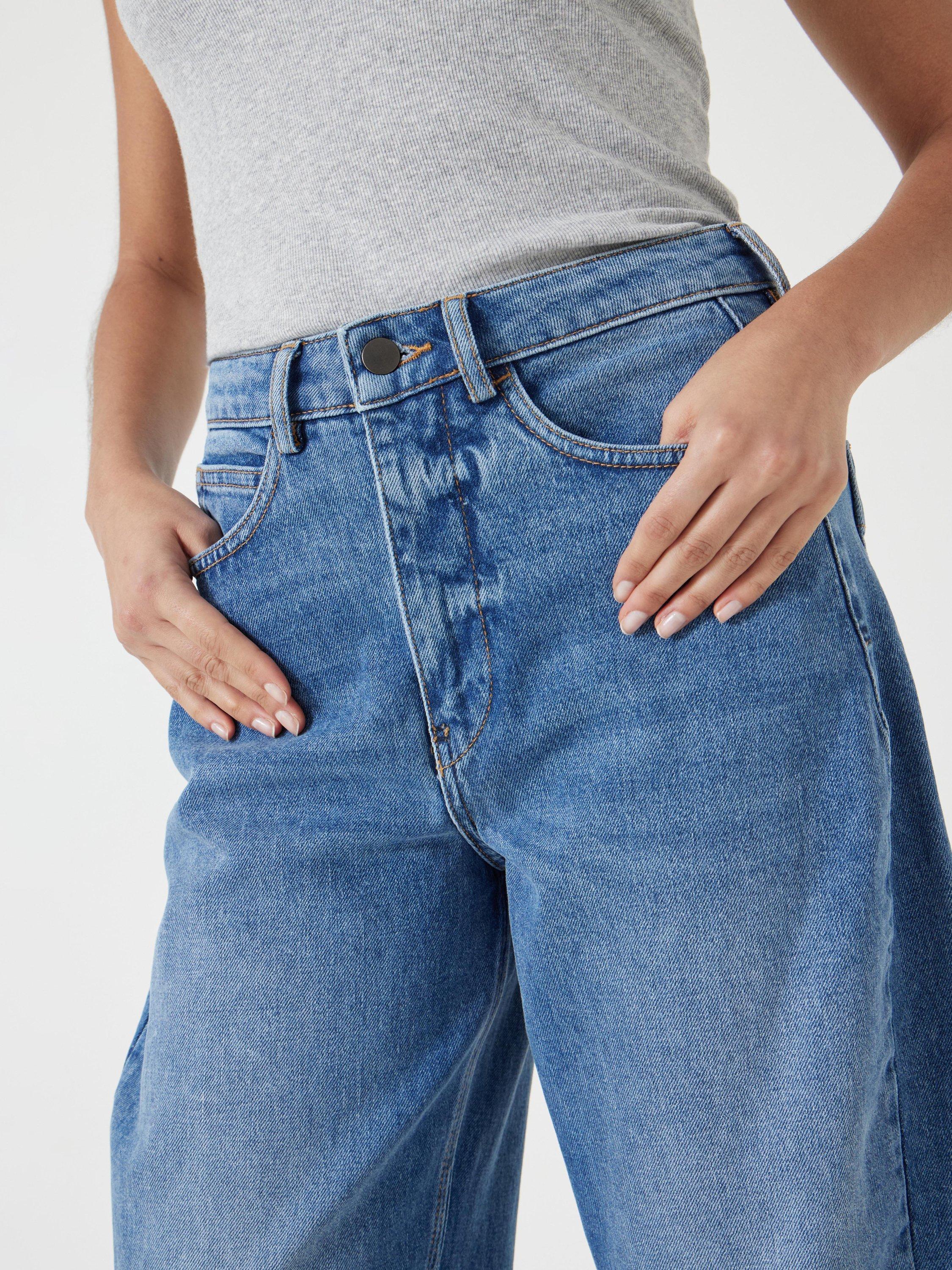 Product image 4 of 5, which shows HUSH Cordelia Barrel Leg Jeans, Mid Blue, 4R