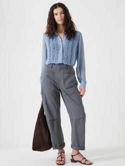 HUSH Chiffon Ruffle Blouse - view 2, Light Blue