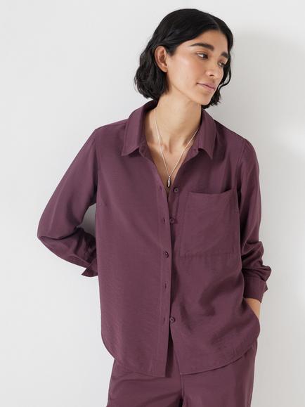HUSH Relaxed Long Sleeve Shirt, Fudge Brown
