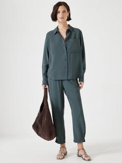 HUSH Relaxed Long Sleeve Shirt - view 2, Washed Dark Green