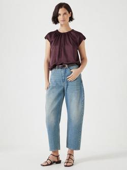 HUSH Satin Drape Top - view 2, Fudge Brown