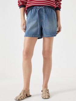 HUSH Betty Pull On Denim Shorts, Green Blue, Green Blue