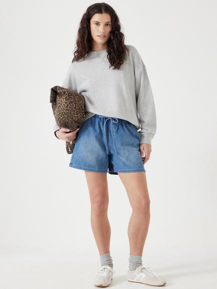 HUSH Betty Pull On Denim Shorts, Mid Authentic Wash