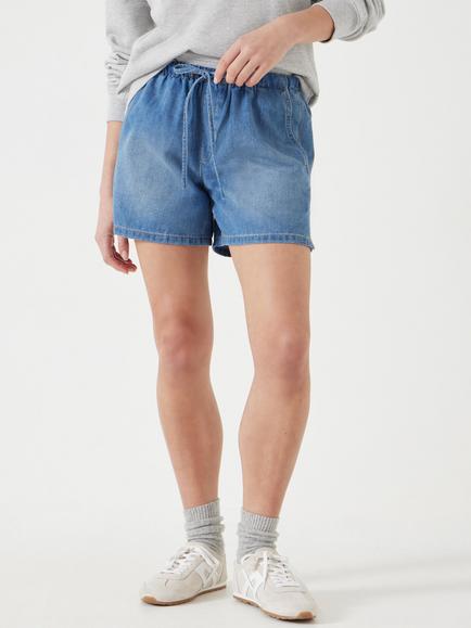 HUSH Betty Pull On Denim Shorts - view 2, Mid Authentic Wash
