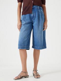 HUSH Lya Bermuda Denim Shorts, Mid Blue, Mid Blue