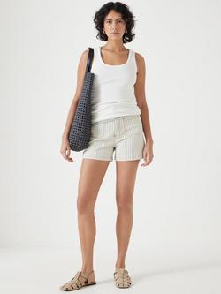 HUSH Rowan Stripe Denim Shorts, Ecru/Black - view 2, Ecru/Black