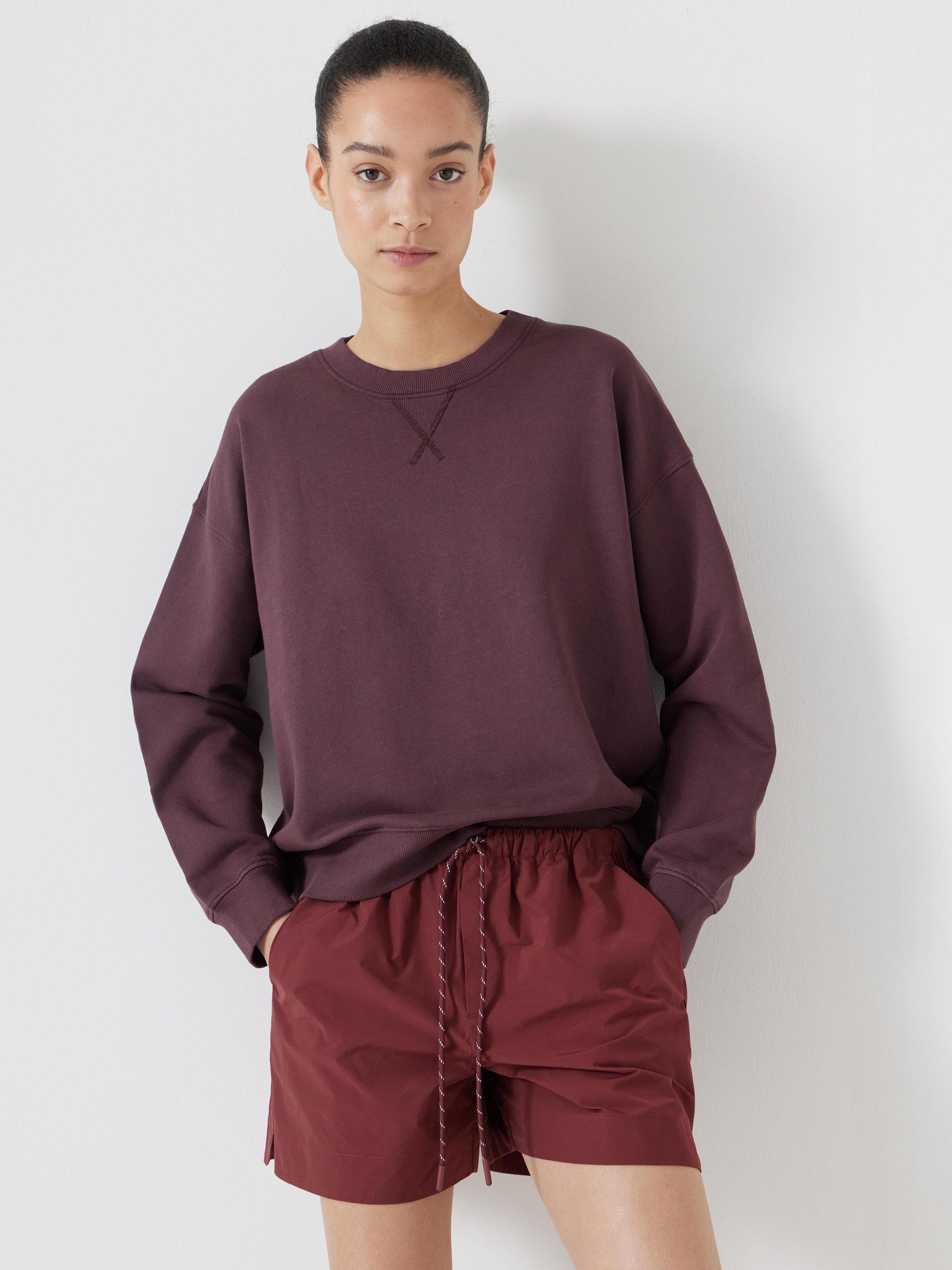 Product image 1 of 5, which shows HUSH Cut Out Back Sweatshirt, Fudge Brown, M