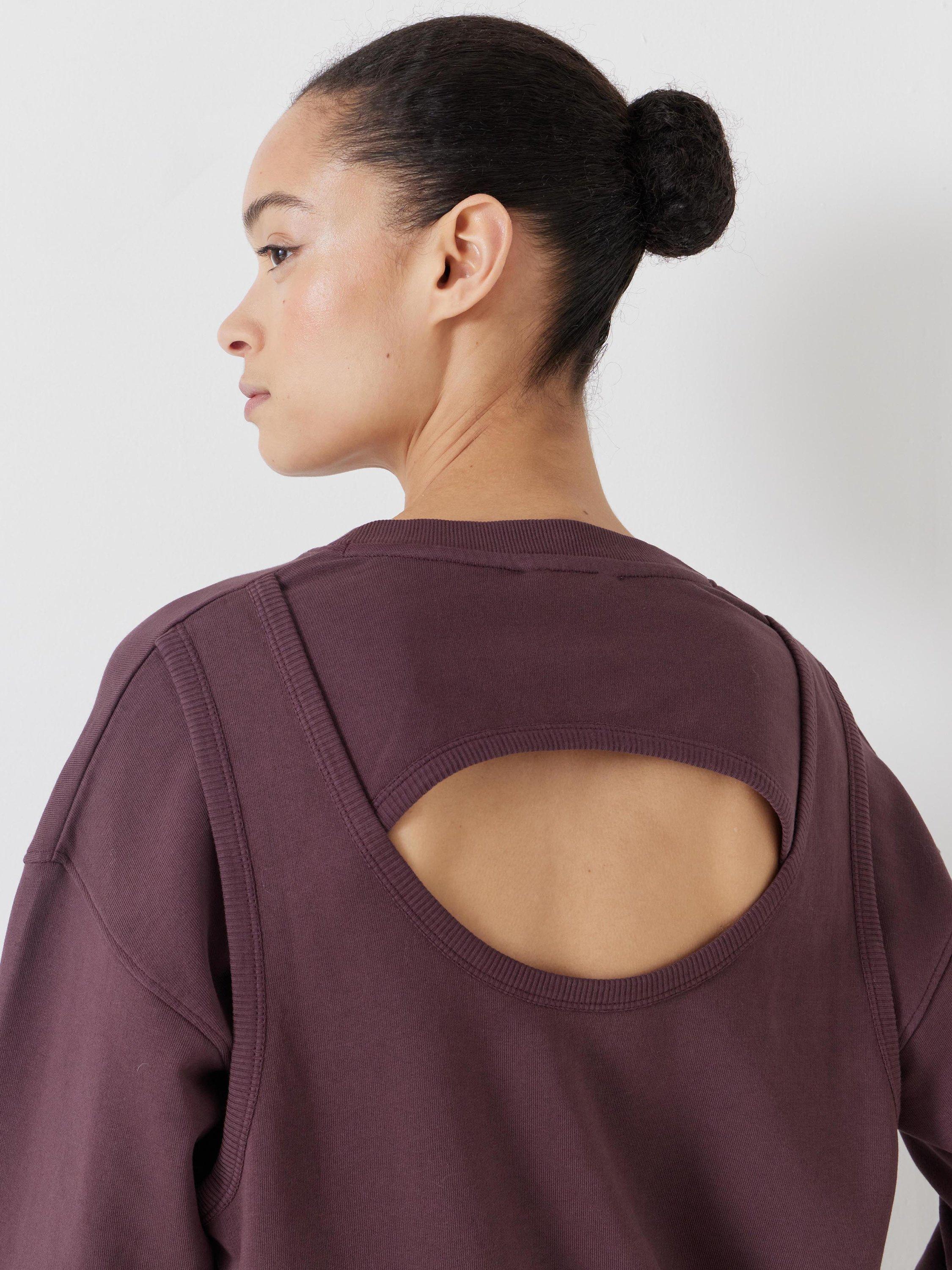 Product image 5 of 5, which shows HUSH Cut Out Back Sweatshirt, Fudge Brown, M