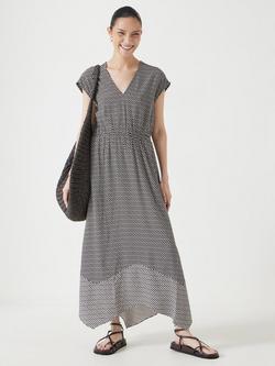 HUSH Klara Geometric Hanky Hem Dress, Black/White - view 2, Black/White