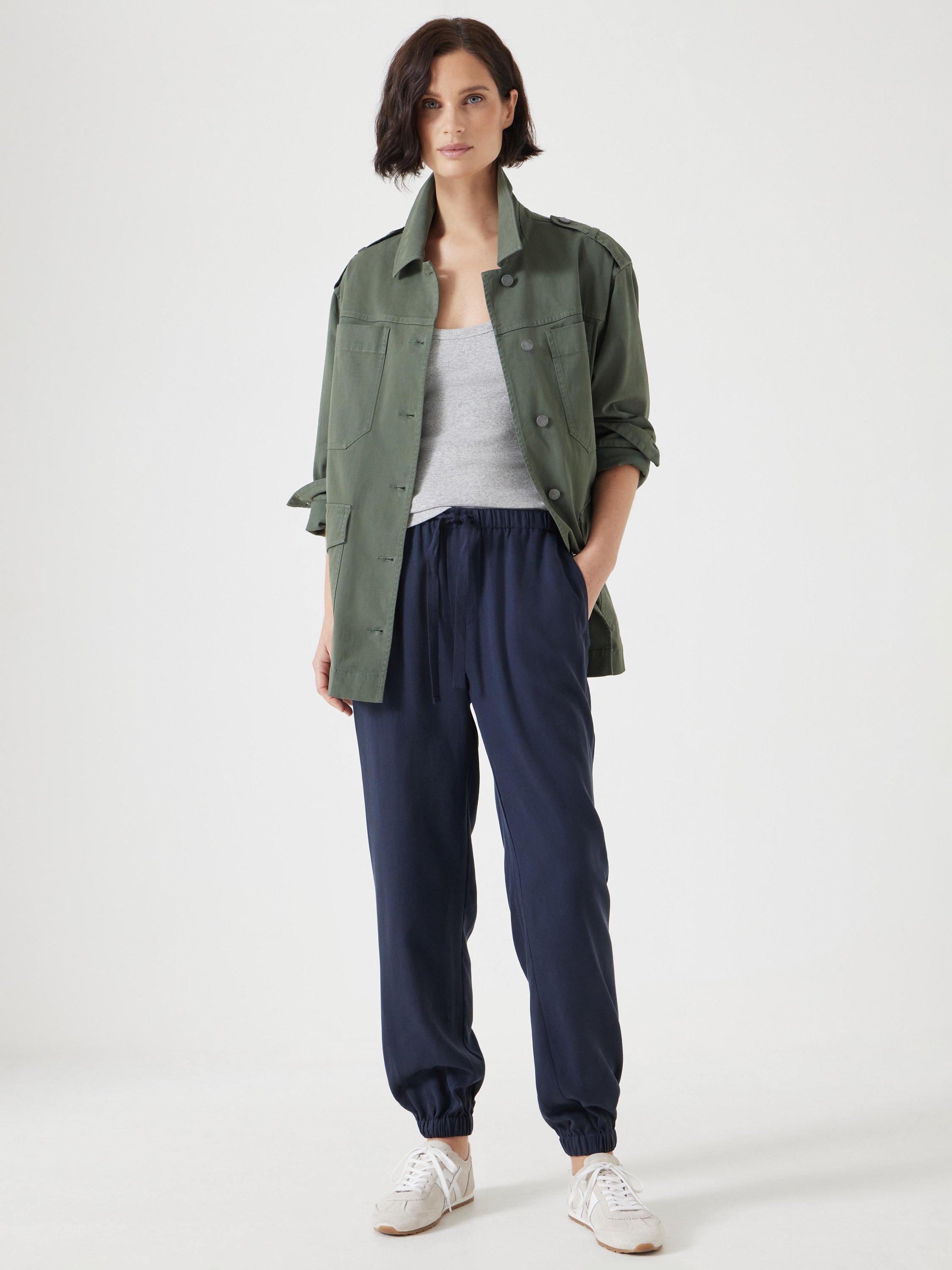 Product image 6 of 6, which shows HUSH Paloma Tencel Tapered Trousers, Dark Navy, 4R