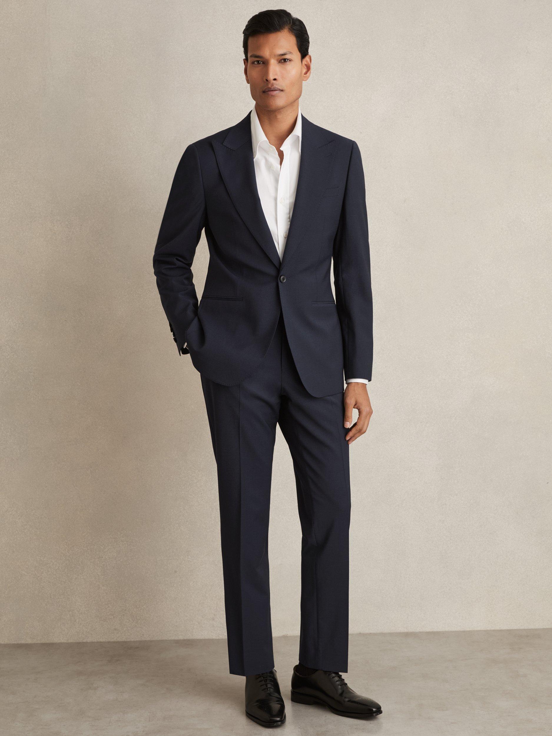 Product image 4 of 5, which shows Reiss Dream Wool Blend Slim Fit Single-Breasted Blazer, Bright Blue, 40