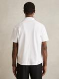 Reiss Goya Floral Embroidered Cotton Regular Fit Short Sleeve Shirt