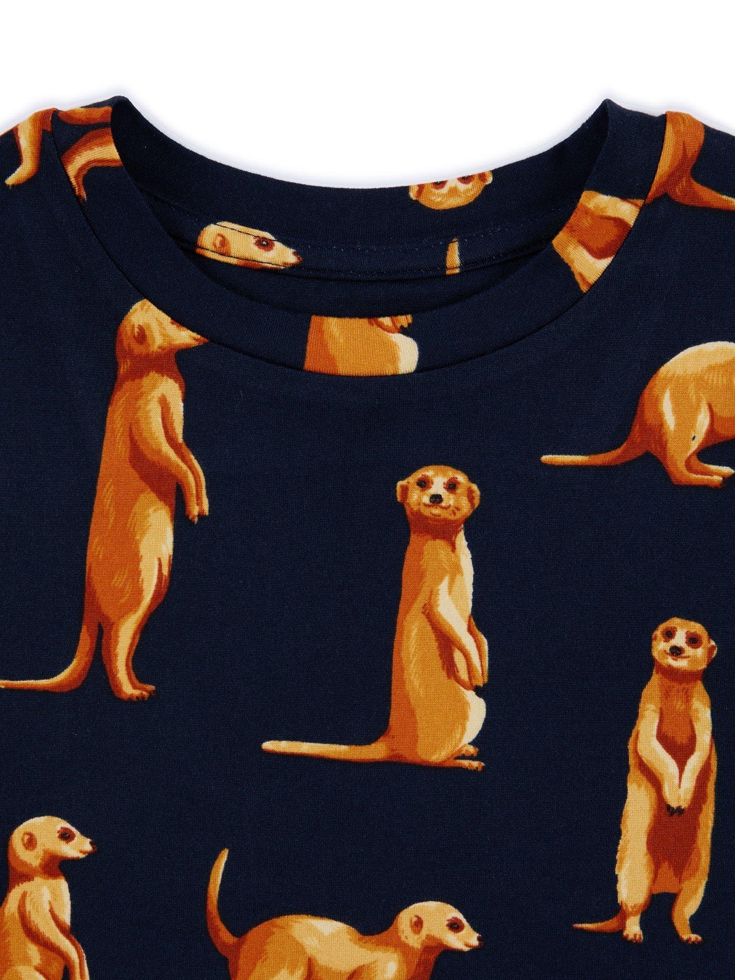 Product image 3 of 3, which shows Chelsea Peers Kids' Meerkats Short Pyjamas, Navy/Multi, 1-2 years