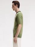 Fred Perry Vertical Stripe Knit T-Shirt, Olive Mint