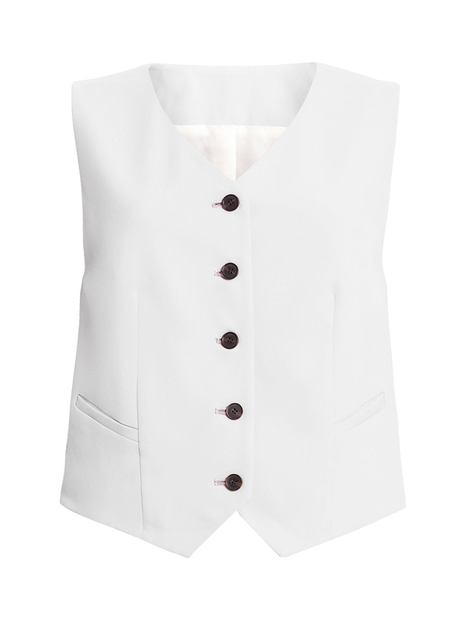 Product image 4 of 8, which shows AllSaints Aleida Tri Waistcoat, White, 10