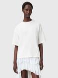 AllSaints Amelie Crochet Back Pure Organic Cotton T-Shirt, Ecru