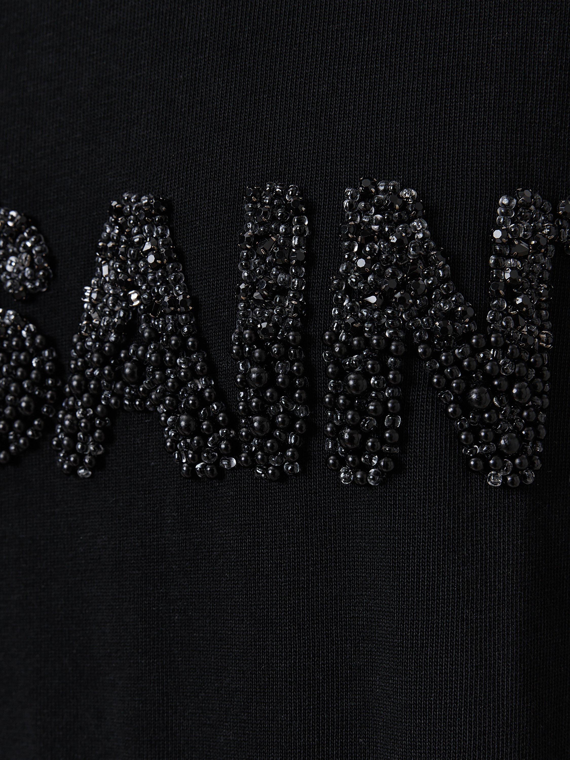 Product image 6 of 7, which shows AllSaints Amelie Pearl Logo T-Shirt, Black, S