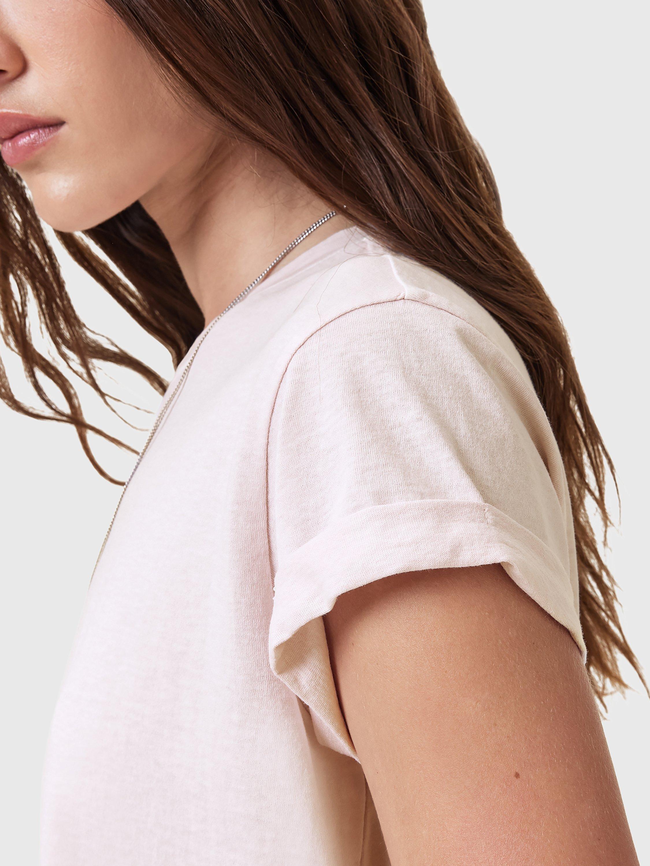 Product image 6 of 8, which shows AllSaints Anna Crew Neck T-Shirt, Light Green, Pink, XS