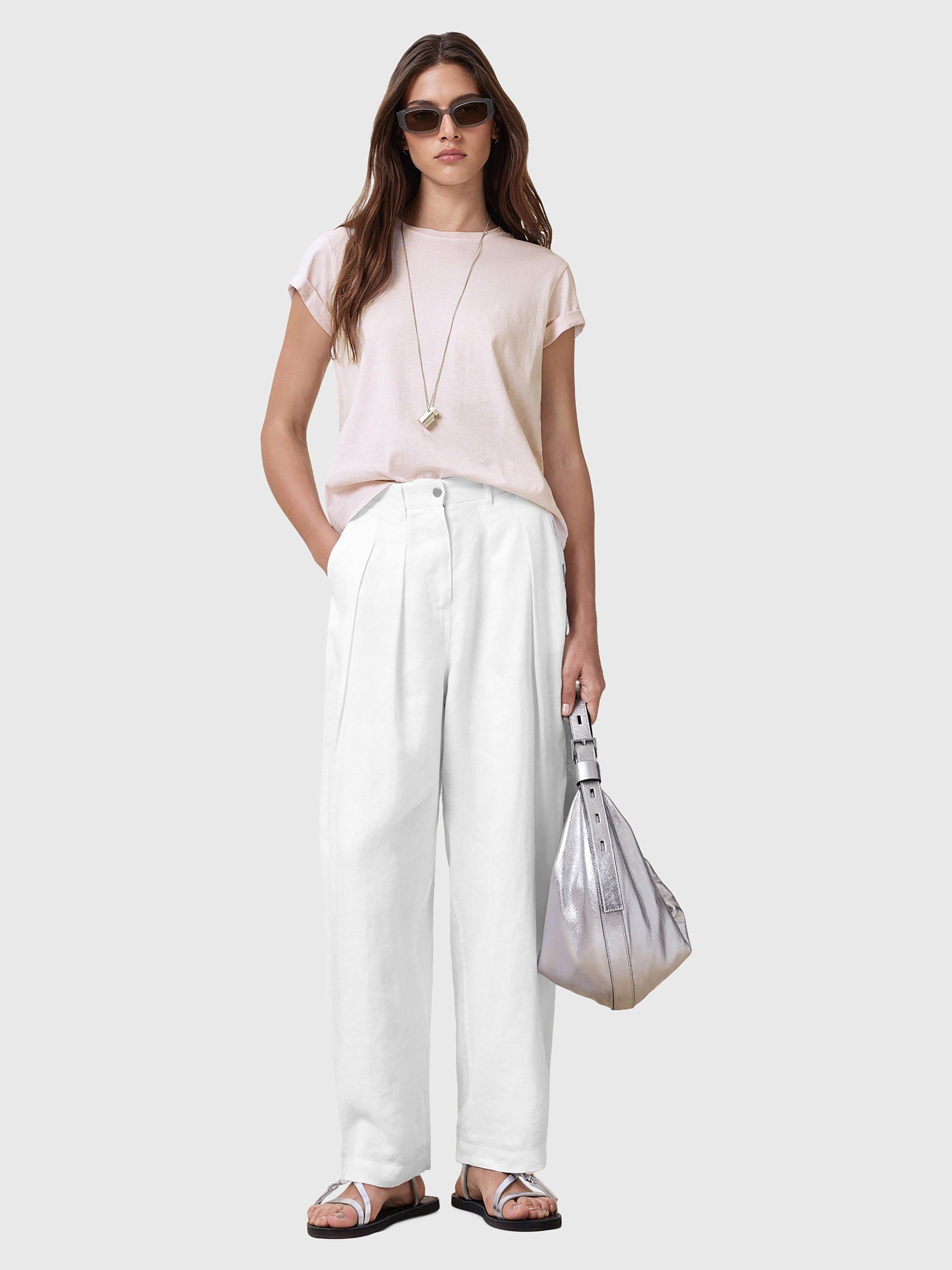 Product image 8 of 8, which shows AllSaints Anna Crew Neck T-Shirt, Light Green, Pink, XS