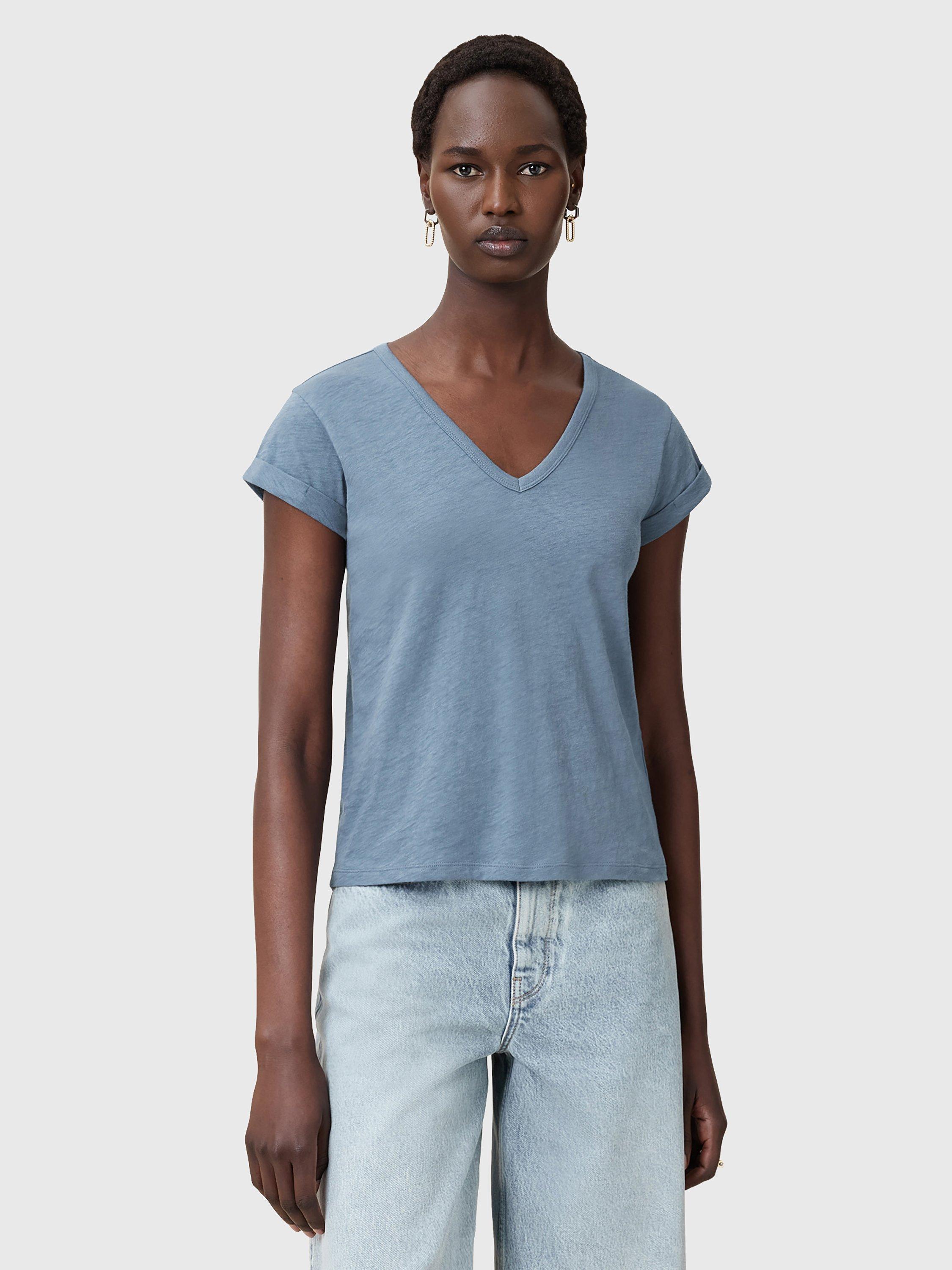 AllSaints Anna Cotton Short Sleeve V Neck T-Shirt