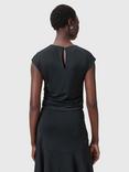 AllSaints Annalie Cut Out Detail Top, Black