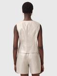 AllSaints Averie Pure Linen Waistcoat, Silver Grey