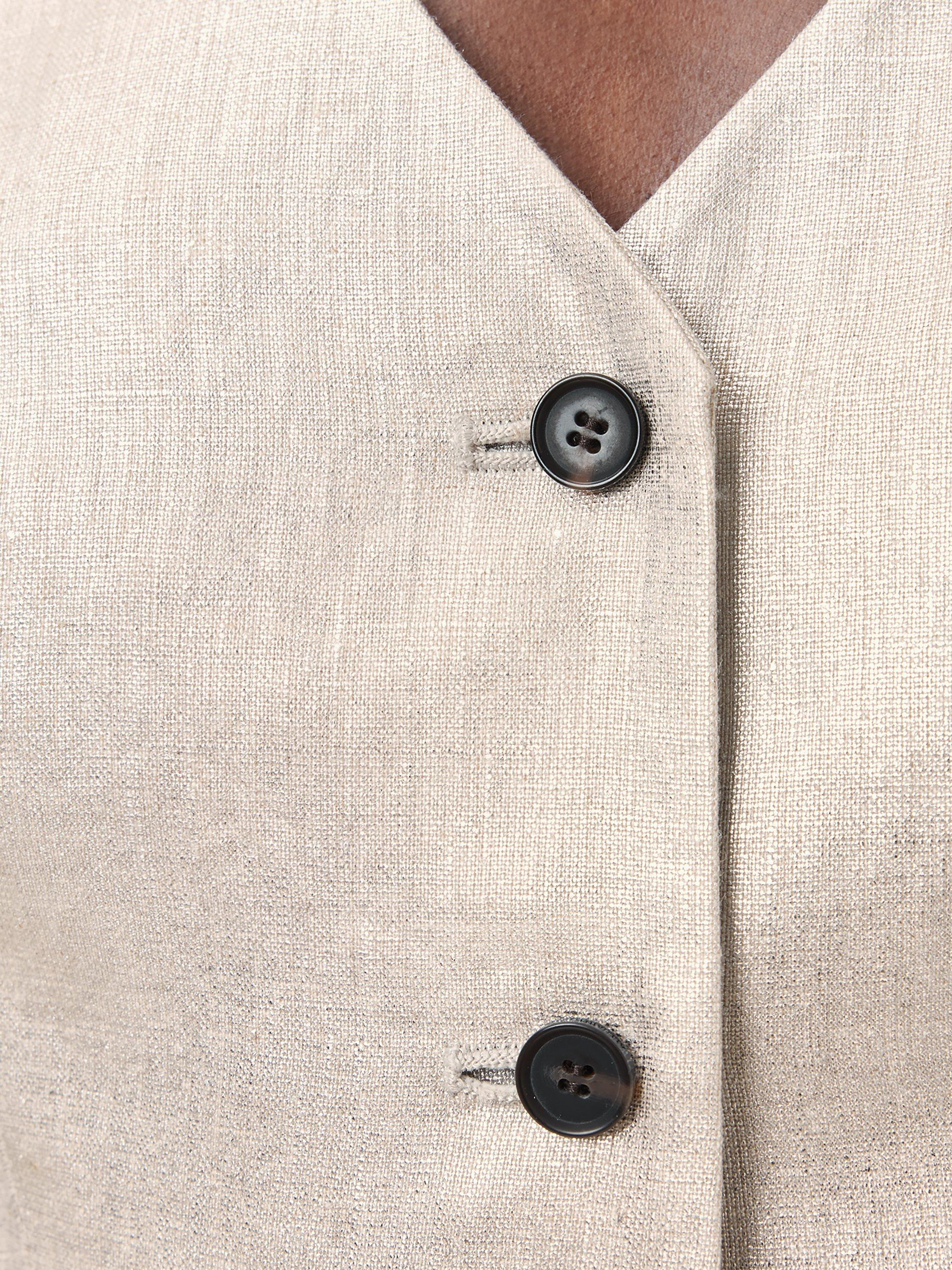 Product image 8 of 8, which shows AllSaints Averie Pure Linen Waistcoat, Silver Grey, 10