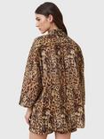 AllSaints Charli Animal Print Shirt, Brown