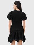 AllSaints Dael Puff Sleeve Top, Black