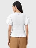 AllSaints Dael Shirred Bodice Top, White Multi White