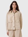 AllSaints Hettie Linen Blend Shacket, Sand Brown