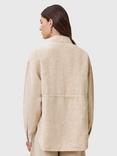 AllSaints Hettie Linen Blend Shacket, Sand Brown