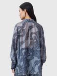 AllSaints Isla Paisley Swirl Shirt, Lita Denim Blue