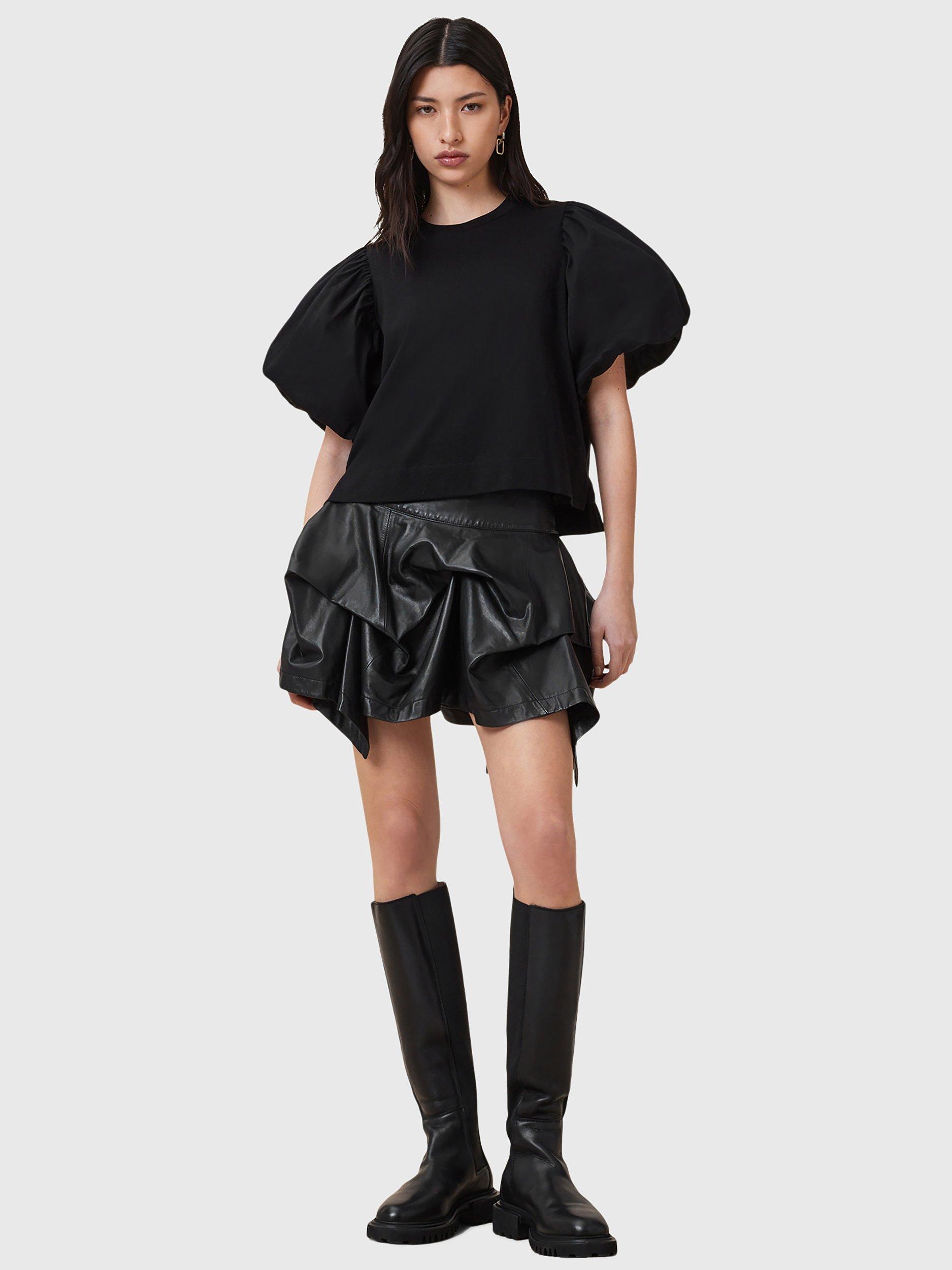 Product image 3 of 7, which shows AllSaints Jess Pure Organic Cotton T-Shirt, Black, L