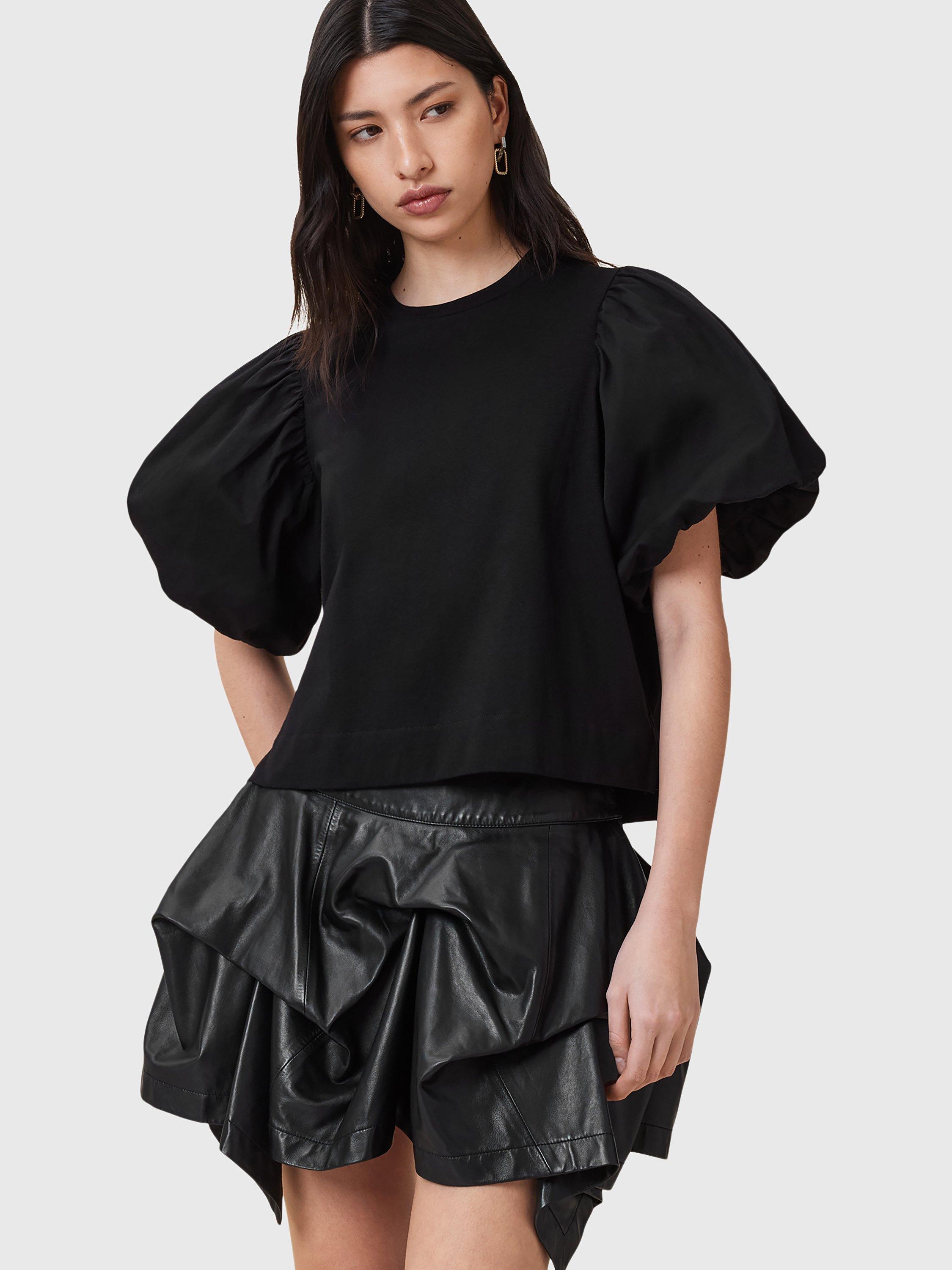 Product image 6 of 7, which shows AllSaints Jess Pure Organic Cotton T-Shirt, Black, L