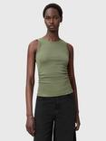 AllSaints Katarina Organic Cotton Rich Tank Top, Grass Green