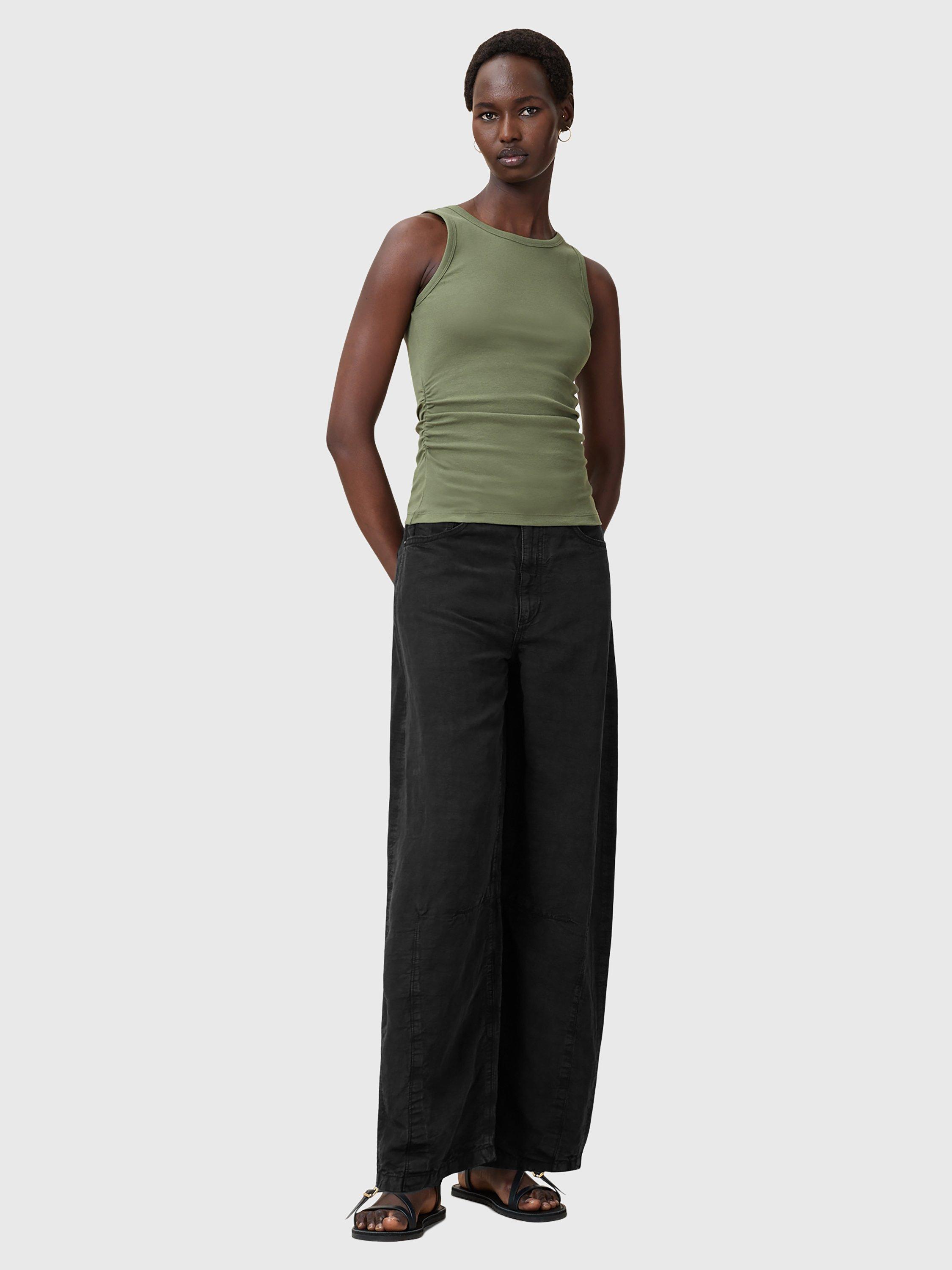 Product image 3 of 8, which shows AllSaints Katarina Organic Cotton Rich Tank Top, Grass Green, L