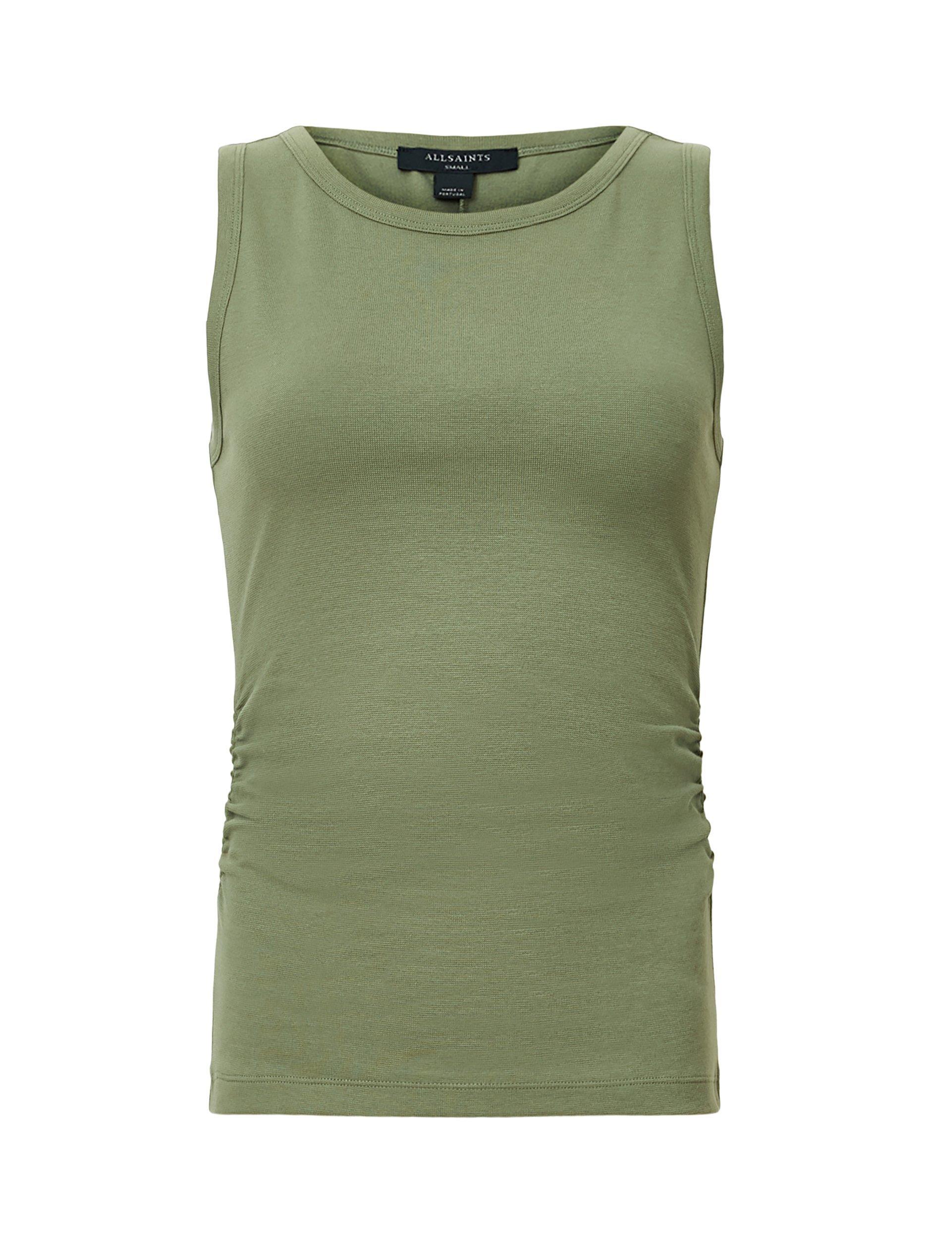 Product image 4 of 8, which shows AllSaints Katarina Organic Cotton Rich Tank Top, Grass Green, L