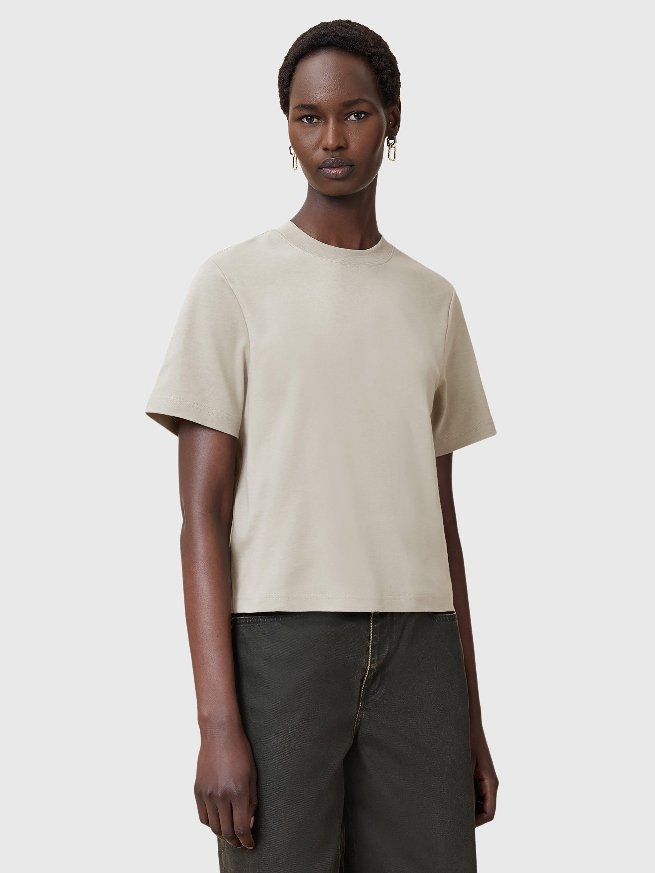 Product image 1 of 7, which shows AllSaints Lisa Crew Neck T-Shirt, Abbey Stone Green, XS