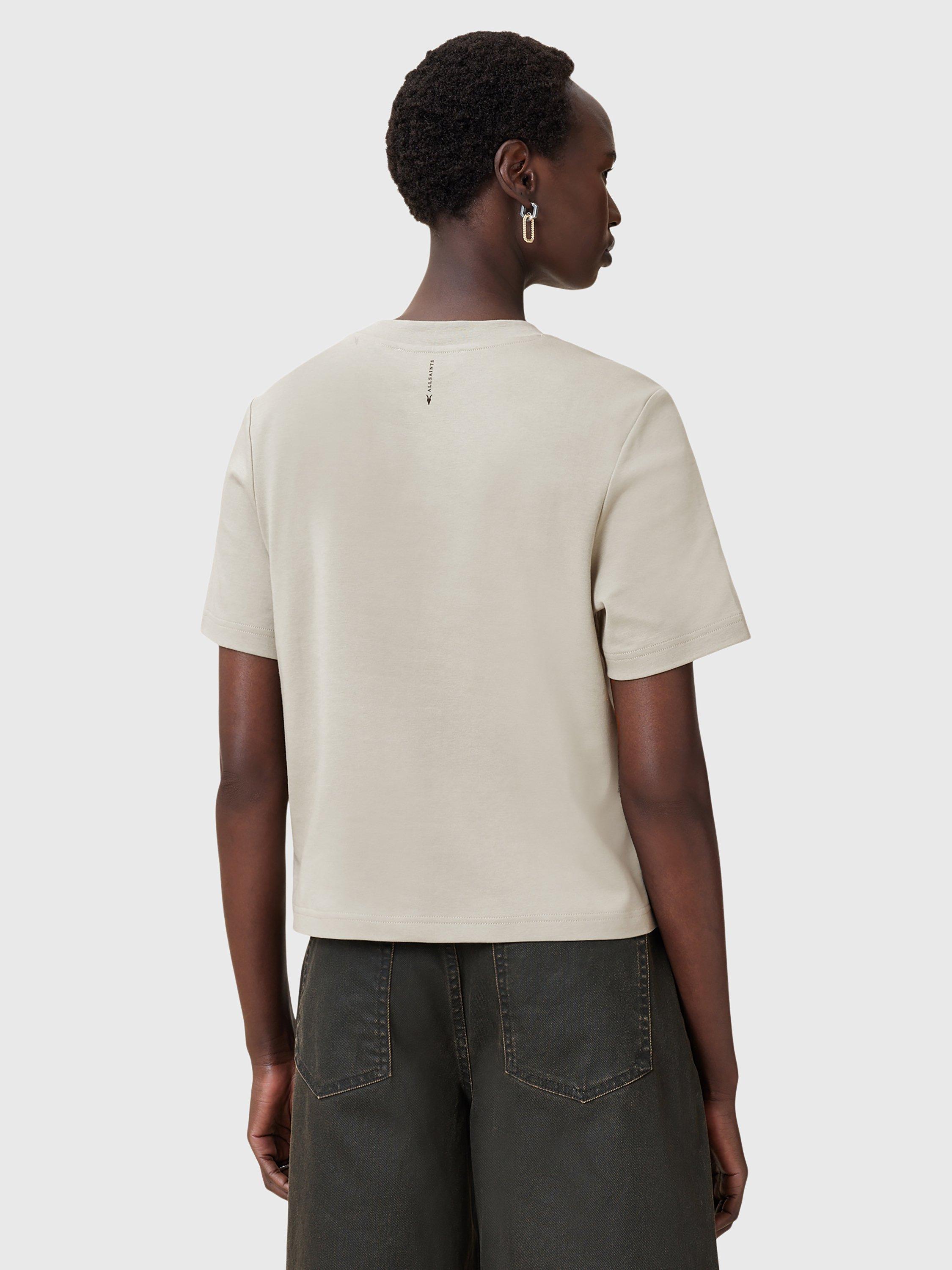 Product image 2 of 7, which shows AllSaints Lisa Crew Neck T-Shirt, Abbey Stone Green, XS