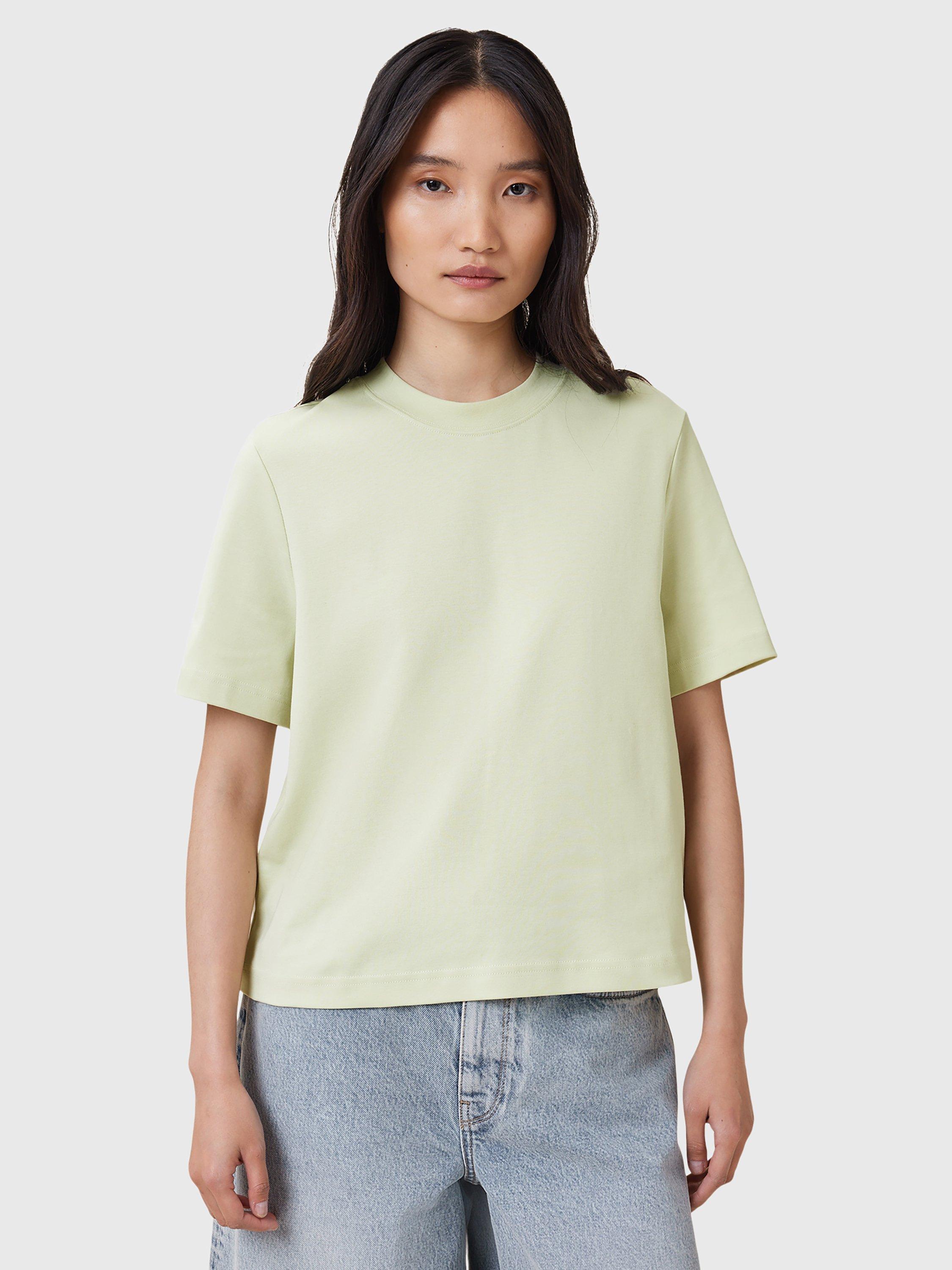 Product image 1 of 8, which shows AllSaints Lisa Boxy Crew Neck T-Shirt, Jade Green, XS