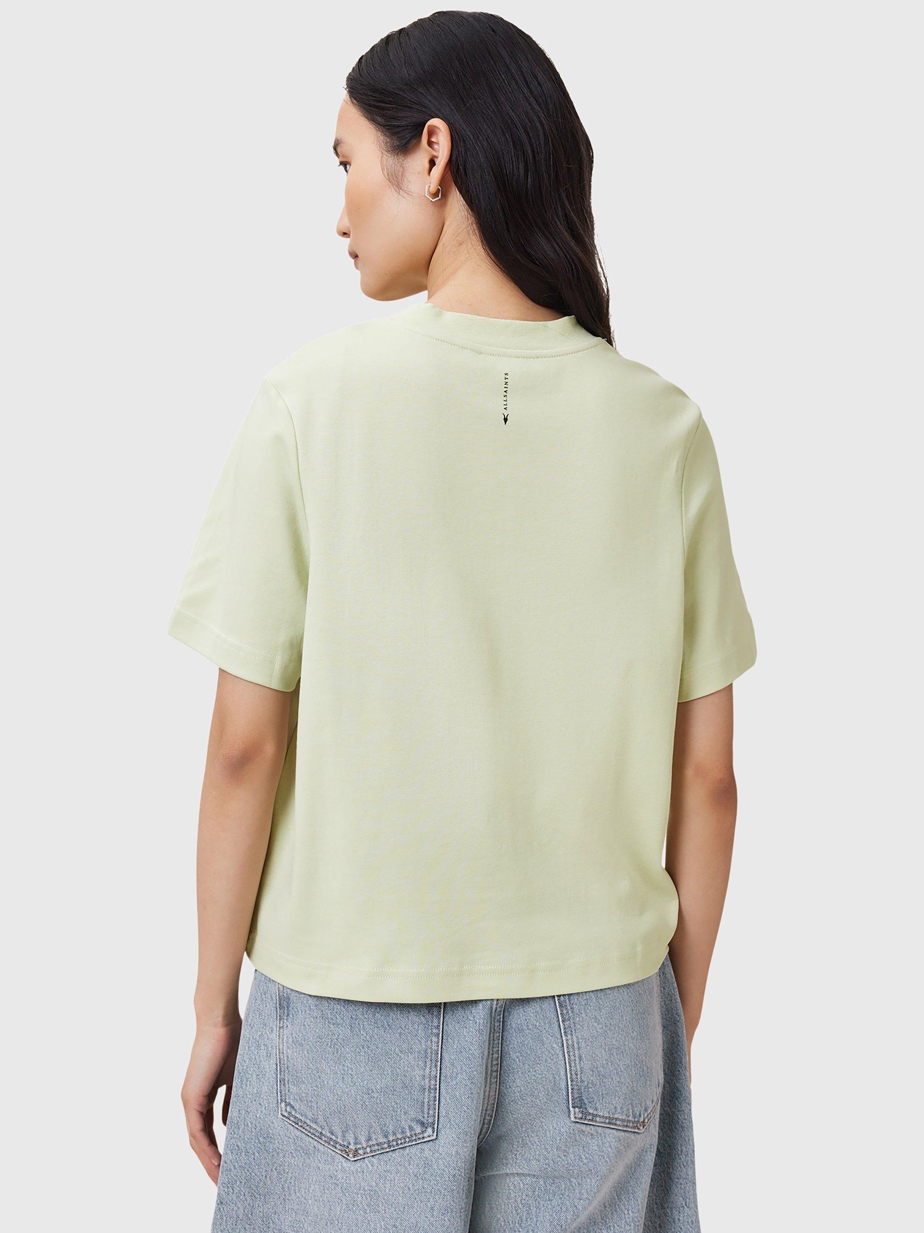 Product image 2 of 8, which shows AllSaints Lisa Boxy Crew Neck T-Shirt, Jade Green, XS