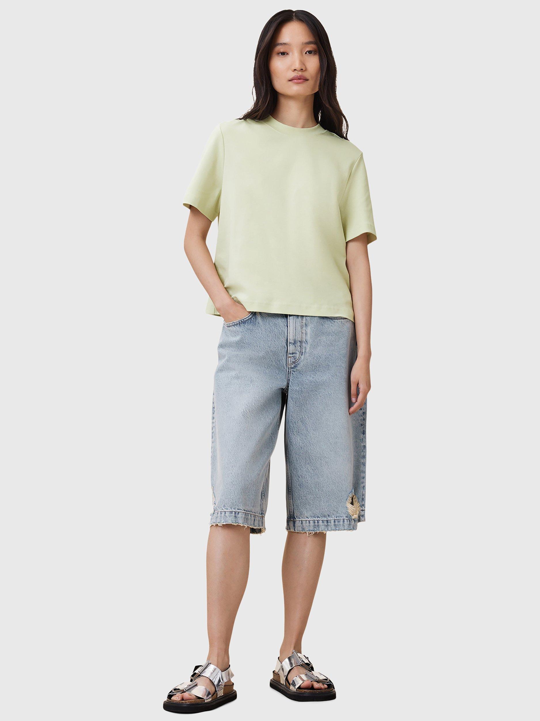 Product image 3 of 8, which shows AllSaints Lisa Boxy Crew Neck T-Shirt, Jade Green, XS