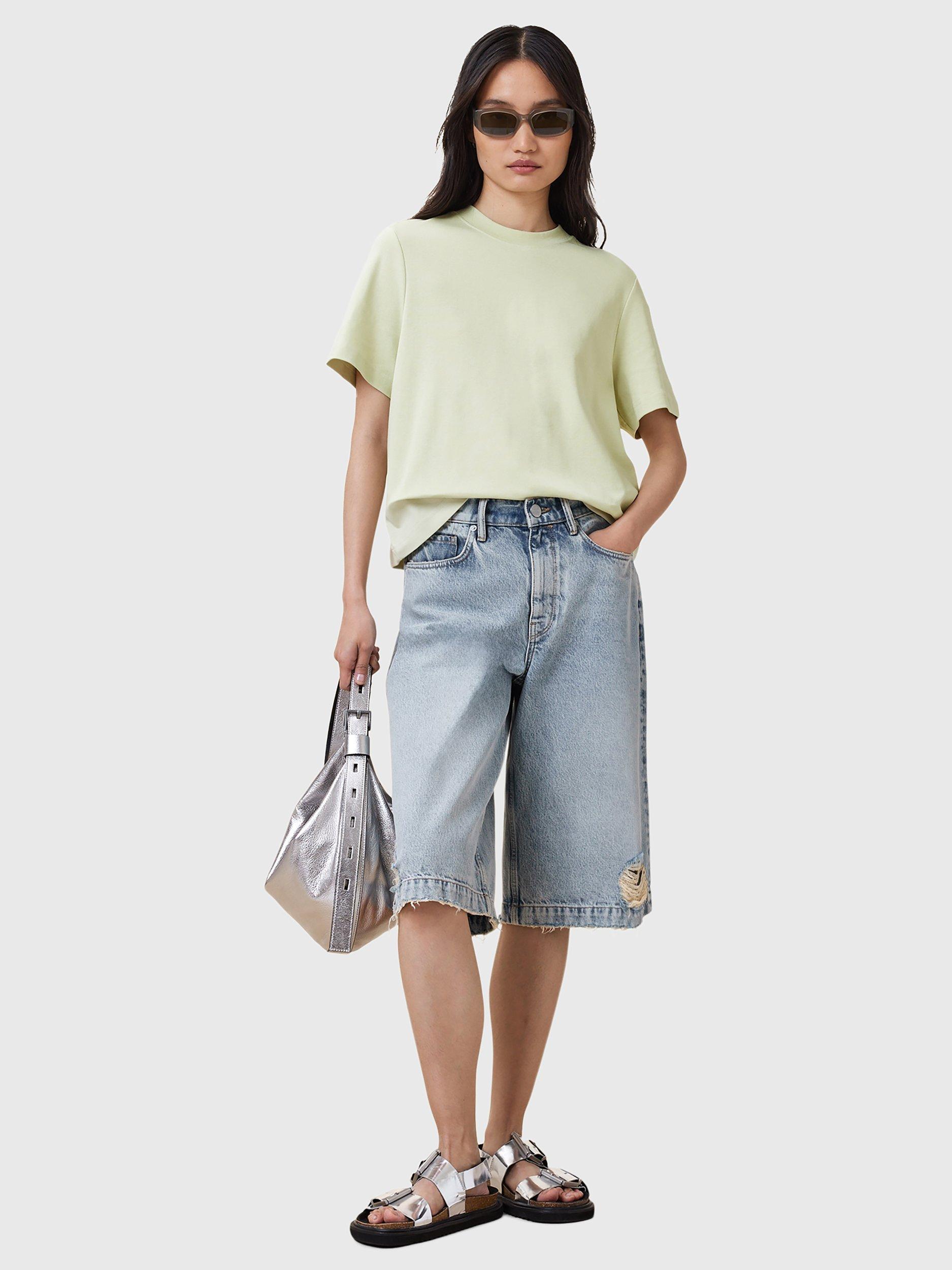Product image 7 of 8, which shows AllSaints Lisa Boxy Crew Neck T-Shirt, Jade Green, XS