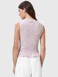 AllSaints Ode Shirred Tank Top, Lilac Ash Pink