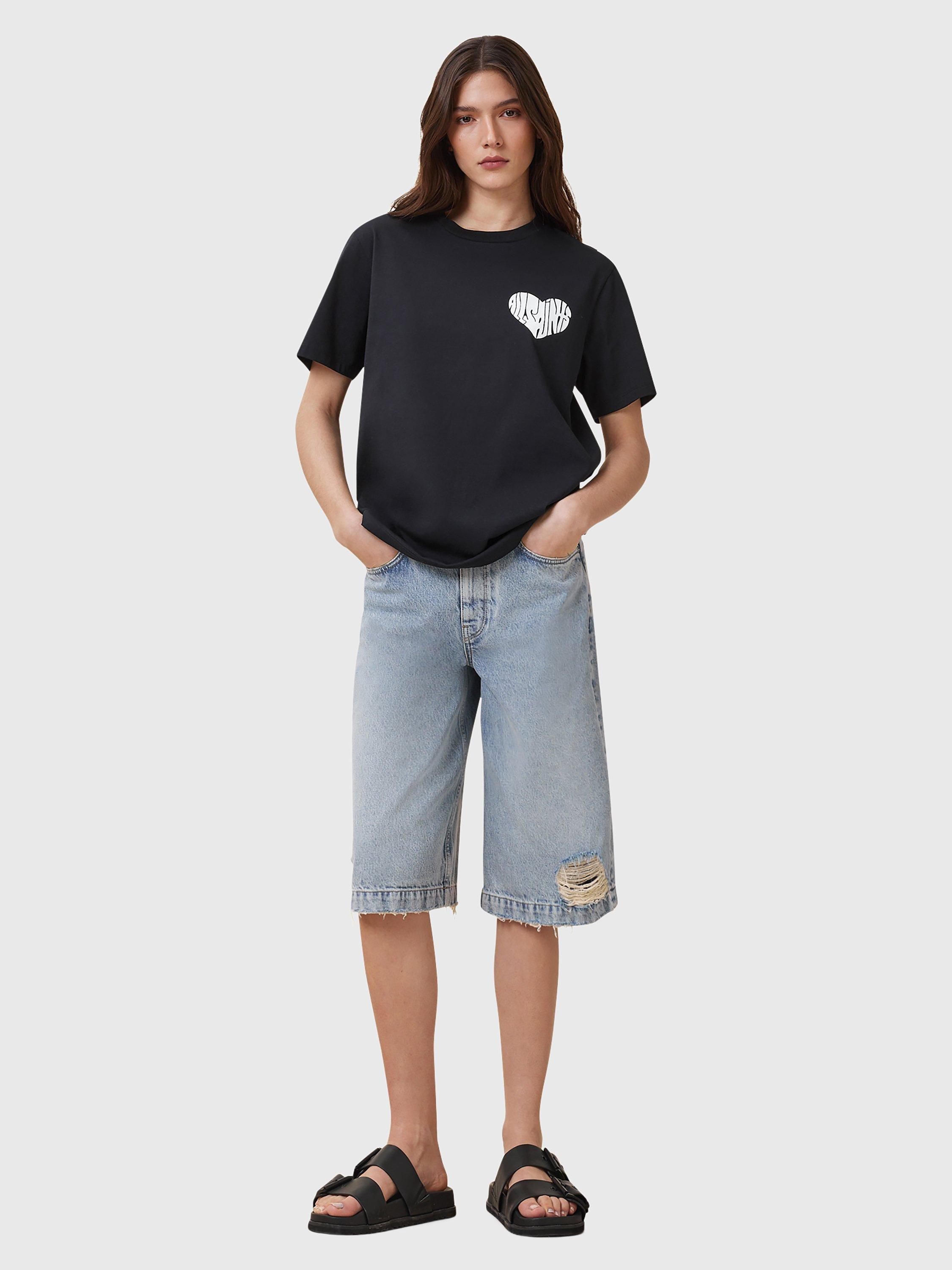 Product image 3 of 9, which shows AllSaints Poster Logo Graphic T-Shirt, Black, L