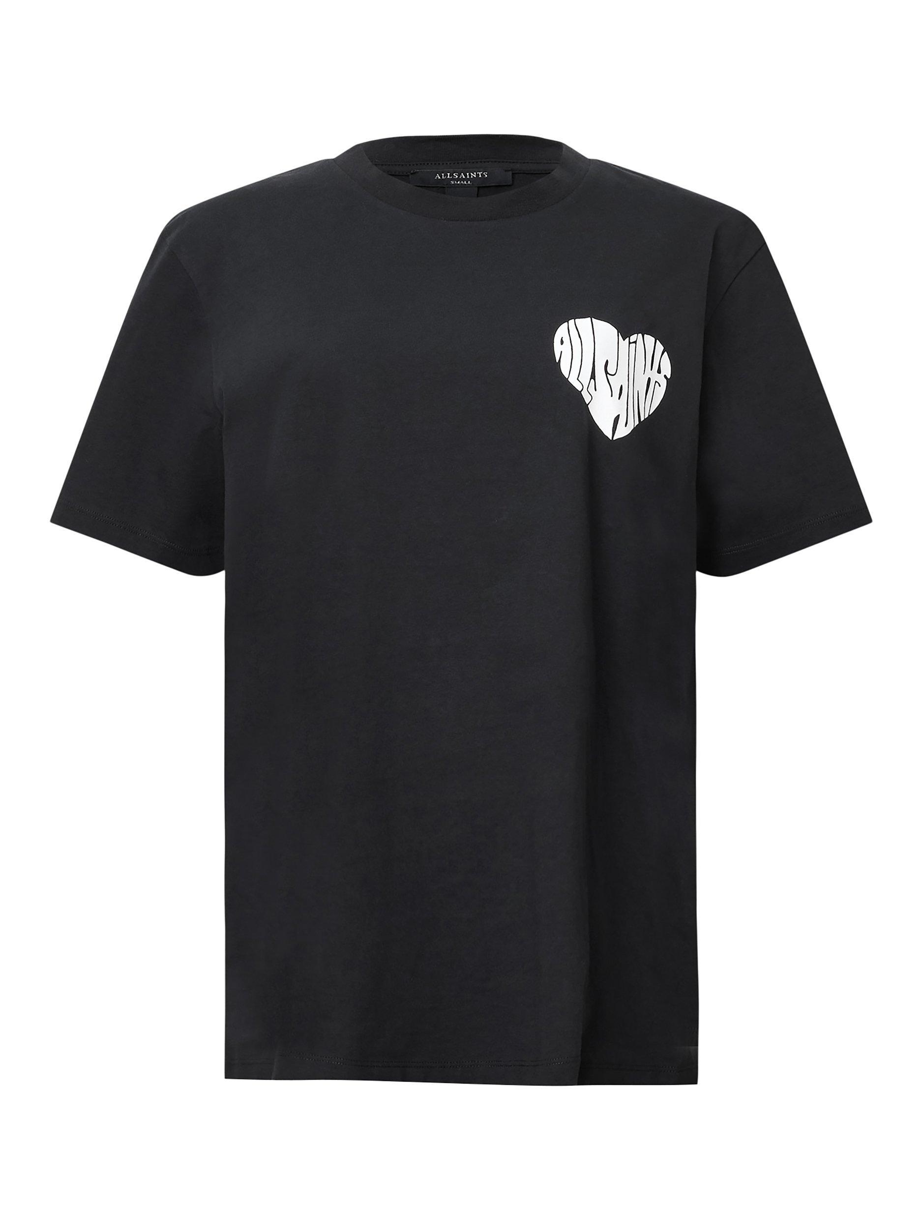 Product image 4 of 9, which shows AllSaints Poster Logo Graphic T-Shirt, Black, L