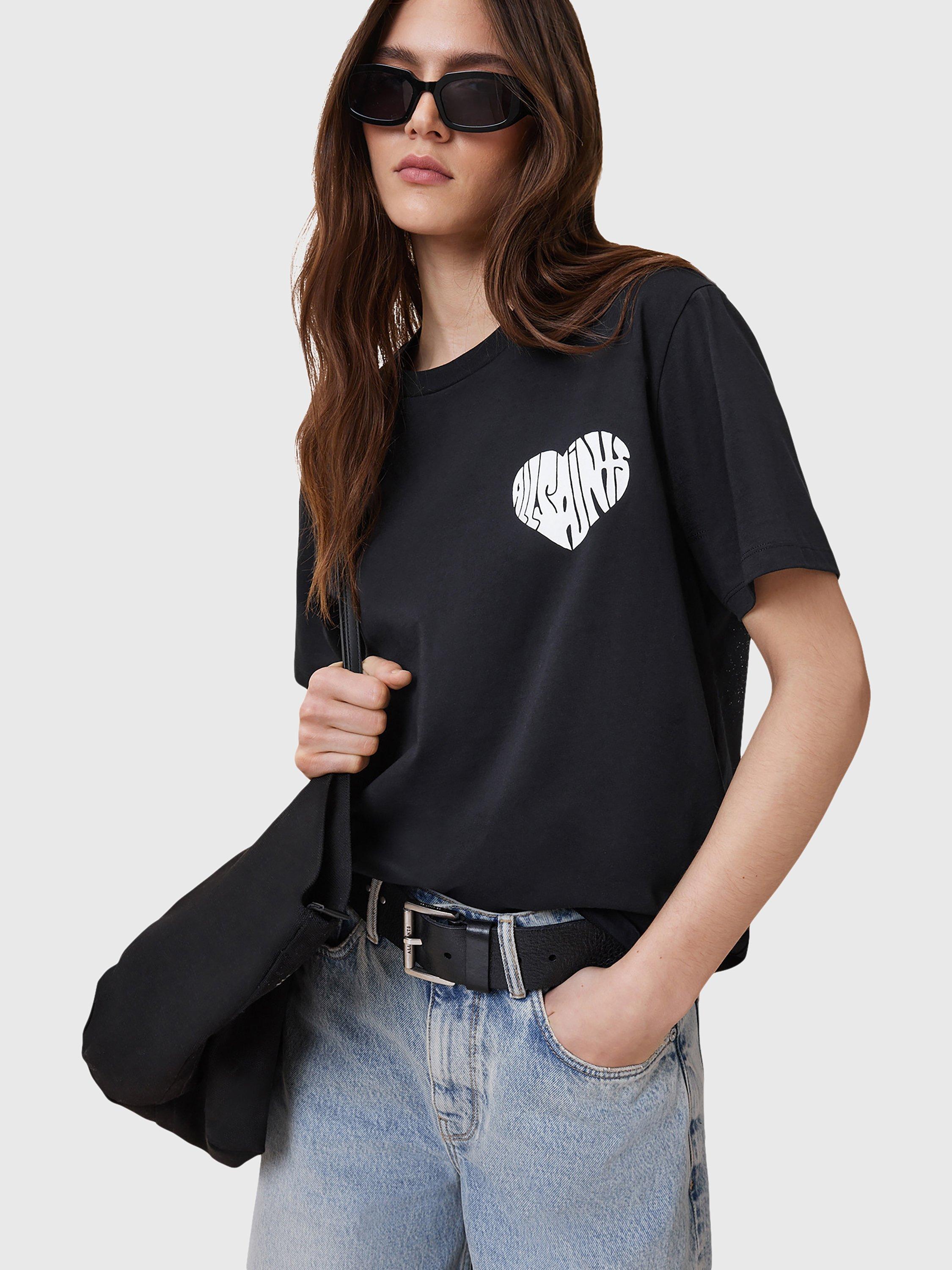 Product image 5 of 9, which shows AllSaints Poster Logo Graphic T-Shirt, Black, L
