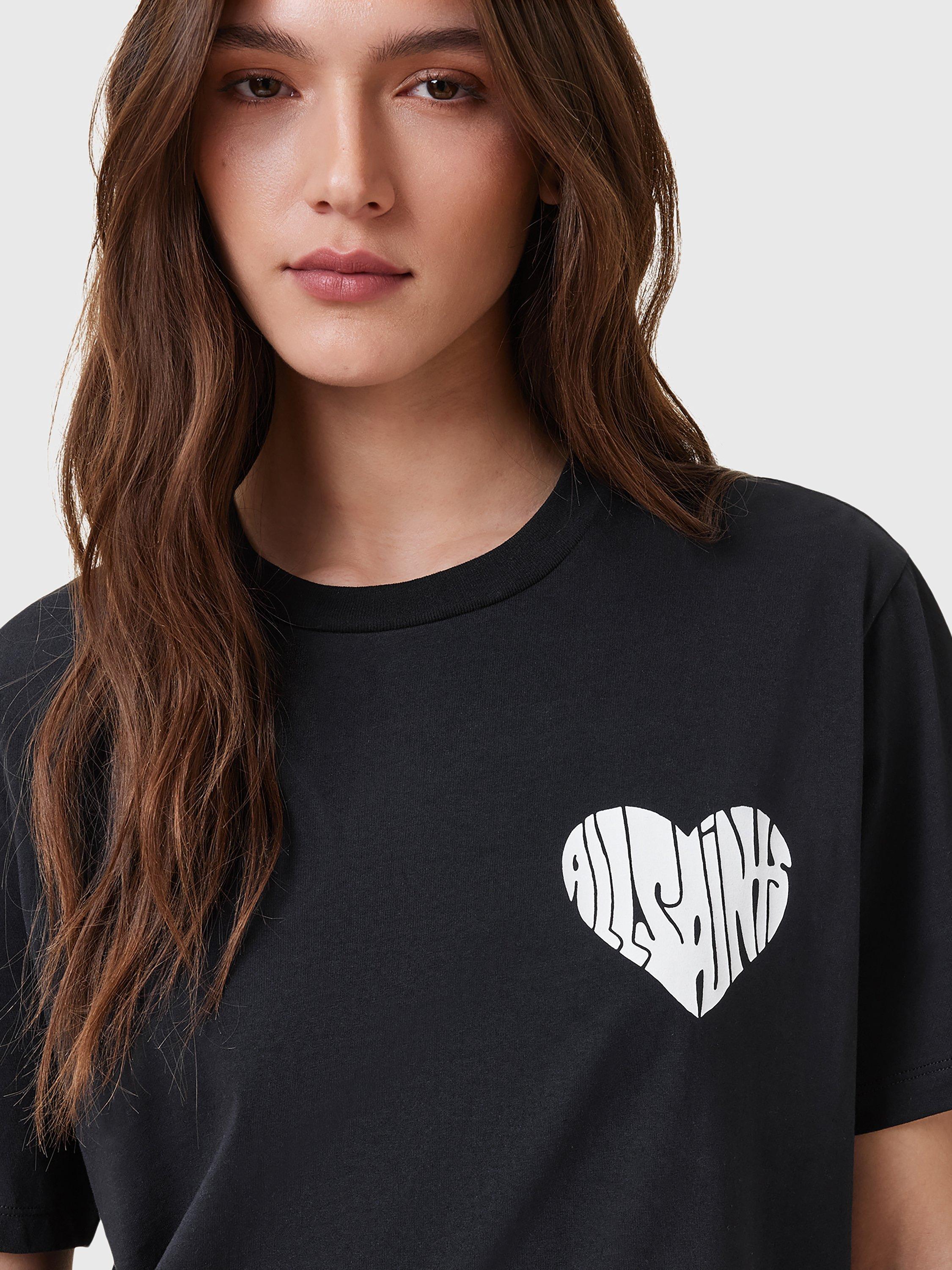 Product image 8 of 9, which shows AllSaints Poster Logo Graphic T-Shirt, Black, L